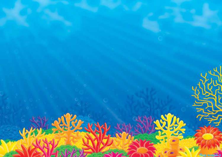 Фетр с рисунком "Фоны - Под водой-3"