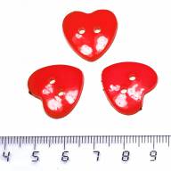 Пуговицы &quot;Сердце&quot; 5 шт, 17 мм - пуговички сердечки красные17мм