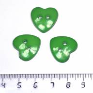 Пуговицы &quot;Сердце&quot; 5 шт, 17 мм - пуговички сердечки зеленые 17мм