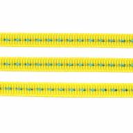 Лента репсовая желтая с бирюзовой строчкой, 5 мм - репсовая лента желтая с голубой строчкой узкая