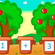 Дидактическая игра на фетре с рисунком &quot;Фруктовый сад&quot; - Лист 1 (цифры и фрукты) - С игрой "Фруктовый сад" учимся считать и складывать числа