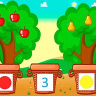 Дидактическая игра на фетре с рисунком &quot;Фруктовый сад&quot; - Лист 1 (цифры и фрукты) - С игрой "Фруктовый сад" учимся считать фрукты определенных цветов