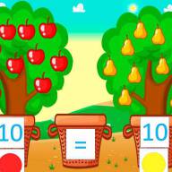 Дидактическая игра на фетре с рисунком &quot;Фруктовый сад&quot; - Лист 1 (цифры и фрукты) - С игрой "Фруктовый сад" выращиваем урожай фруктов определенного цвета и количества