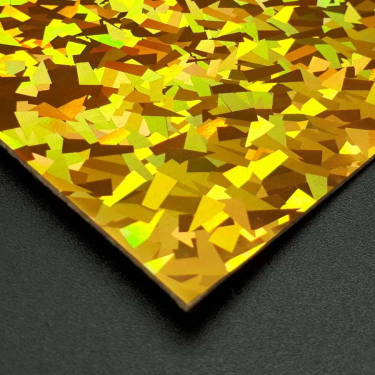 Корейский фетр с голографическим покрытием - золото, крупный блеск