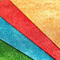 Цветной самоклеящийся материал с блестками (фоамиран)  - Набор из 4 цветов фоамирана  с блестками самоклеящихся