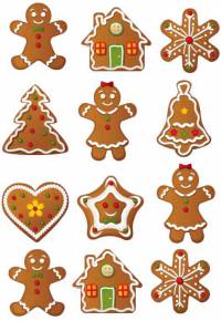 Фетр с рисунком "Имбирные прянички - 2"